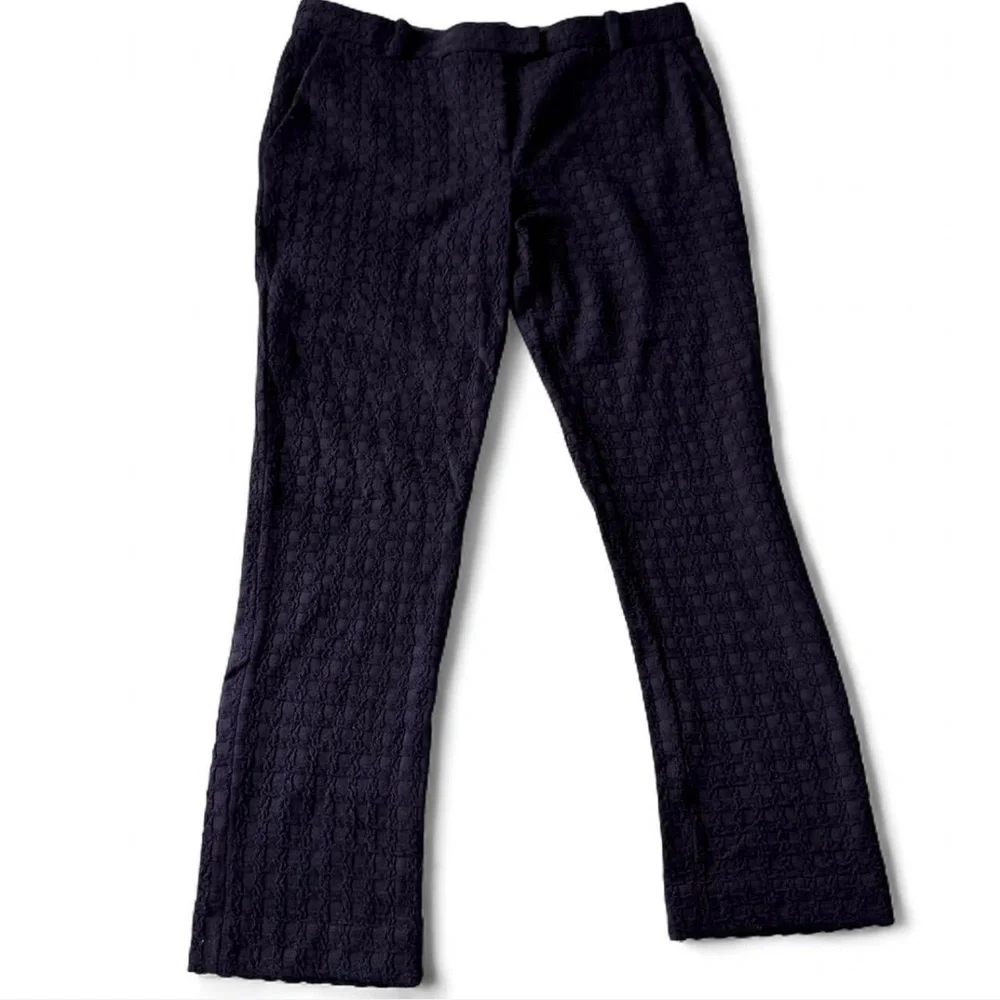 Tory Burch Kayden Basketweave Navy Pants (Small)